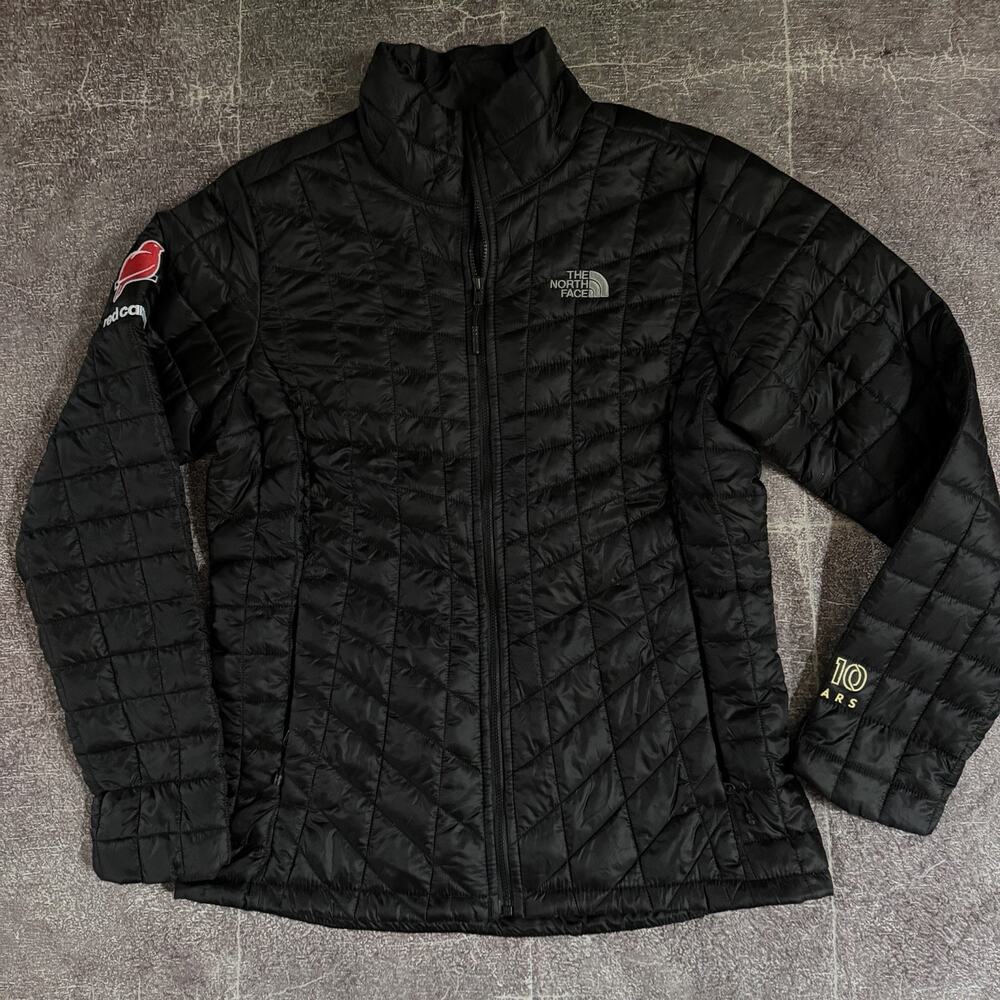 Women's The North Face Black Thermoball Eco Light Full Zip Up Puffer Jacket Sz M